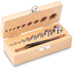 KERN súlykészlet precíziós mérlegekhez 1 g - 100 g fa dobozban, OIML M1 súlyosztály, hitelesíthető (344-03)