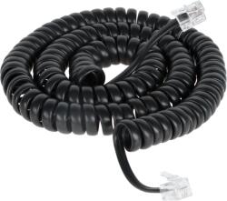 Cabletech Cablu telefonic 6P4C - 6P4C 7, 5m spiral negru TEL0032A-7.5 (L-TEL0032A-7-5)