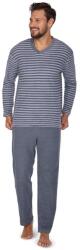 Regina Alex férfi frottírpizsama, kék, csíkos, XXL