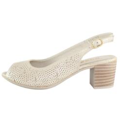 Dogati Sandale dama, bej, elegant, din piele naturala, cu toc, Dogati 803-11-Bej (Marime: 37) (803-11-Bej-37)