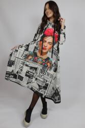 FashionLand ROCHIE MAXI CU MANECA LUNGA ASIMETRICA CITY FRYDA MULTICOLORA TALIE UNICA Multicolora