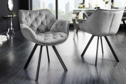 Kiara Design forgószék Kiara szürke bársony