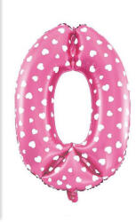  0 szám rózsaszín kis lufi - partywebshop