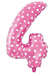  4 szám rózsaszín kis lufi