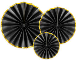  Fekete dekoratív rozetták - partywebshop