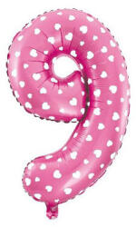  9 szám rózsaszín kis lufi
