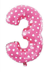  3 szám rózsaszín kis lufi