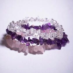 AWM Ásvány karkötő szett - Ametiszt, Opalit és Rózsakvarc (AWCB-3)