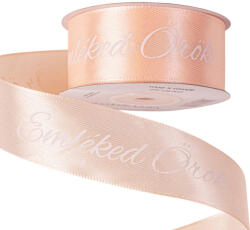 Valex Decor Emléked Örök" feliratos szatén gyász szalag 30mm x 20m - Pezsgő (DX30-62)