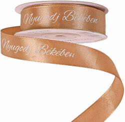 Valex Decor Nyugodj Békében" feliratos szatén gyász szalag 20mm x 20m - Barna (DX20-52)