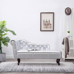 vidaXL Șezlong Chesterfield, Argintiu (60657)