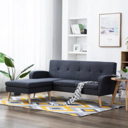 vidaXL Canapea în formă L, material textil, 186x136x79 cm, gri închis (246996)