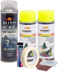 AVEX Kit complet reparatie si vopsire jante culoare Galben Fluorescent, V2 (AVX-KVJ-GFV2) - edanco
