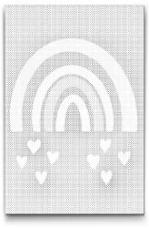  PontPöttyöző - Szivárvány szívekkel Méret: 40x60cm, Keretezés: Műanyagtáblával, Szín: Zöld