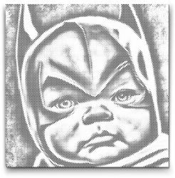  PontPöttyöző - Bébi maszkban Méret: 50x50cm, Keretezés: Keret nélkül (csak a vászon), Szín: Fekete