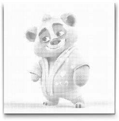  PontPöttyöző - Mackó pizsamában Méret: 50x50cm, Keretezés: Műanyagtáblával, Szín: Kék