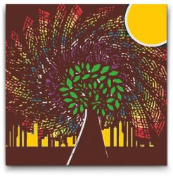  Festés számok szerint - Többszínű levelek Méret: 50x50cm, Keretezés: Kartonlemezen