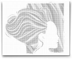  PontPöttyöző - Nő színes hajjal Méret: 30x40cm, Keretezés: Keret nélkül (csak a vászon), Szín: Fekete