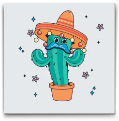  Festés számok szerint - Mexikói kaktusz Méret: 30x30cm, Keretezés: Kartonlemezen