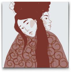  Festés számok szerint - Kétarcú nő Méret: 50x50cm, Keretezés: Kartonlemezen