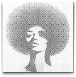  PontPöttyöző - Titokzatos szépség Méret: 50x50cm, Keretezés: Kartonlemezen, Szín: Fekete