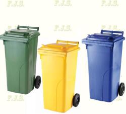 Europlast Kuka 120l kék, sárga és zöld. kültéri Kerekes háztartási szemetes CE 3 db