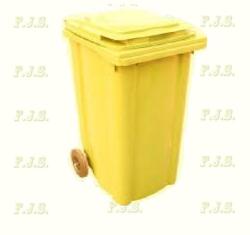 PlastikGogic Háztartási kuka 240 L sárga kerekes CE