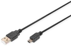 ASSMANN Cablu USB 2.0 A la mini USB B 5 pini 1 m negru