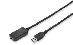 ASSMANN Cablu prelungitor activ USB 3.0 Tip A/A negru 5m