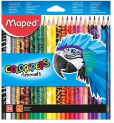 Maped háromszög alakú zsírkréta "COLOR' PEPS ANIMAL" 24 db-os készlet