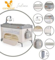 Cangaroo Indiana utazóágy 2 szintes, tároló rekeszes, kistáska 14kg-ig szürke