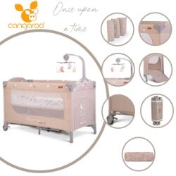 Cangaroo Once upon2 utazóágy 2 szintes, zenélő forgó játékkal bézs
