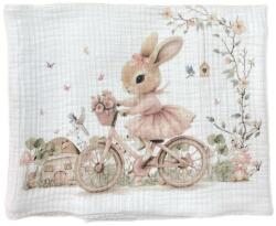 Bambino Casa Муселиново одеяло Bambino Casa - Rose Rabbit Bicycle, 120 х 120 cm (3903) - ozone