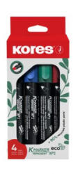 Kores Alkoholos marker készlet, 3 mm, kúpos, 'ECO K-Marker XP1', 4 különböző szín (IK20764) (IK20764)