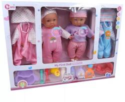 Man Yuk Toys Hangot adó ikerbabák kiegészítőkkel - 35 cm (WZB109-4) - jateknet