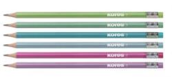 Kores Grafitceruza radírral, HB, háromszögletű, 'GRAFITOS Style', vegyes metál színek (IK92810) (IK92810)