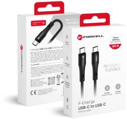 Forcell USB-C FORCELL F-ENERGY C347 kábel Type C - Type C QC4.0 PD 5A 100W Szilikon 1 m fekete