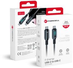 Forcell F-ENERGY C277 kábel Type C to Type C QC4.0 PD 5A 100W Digitális 1, 2 m fekete