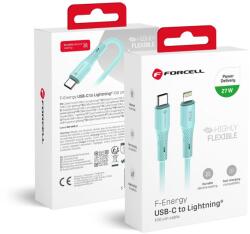 Forcell Lightning FORCELL F-ENERGY C346 kábel Type C to Lightning PD 3A 27W Szilikon 1 m kék
