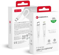 Forcell F-ENERGY C346 Type C - Lightning kábel 3A 27W Szilikon 1 m fehér
