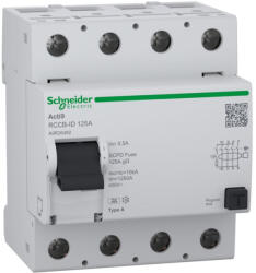 Schneider Electric Acti9 RCCB-ID -A9R26492-áram-védőkapcsoló, A osztály, 4P, 125A, 500mA (A9R26492)