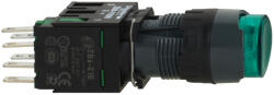 Schneider Electric Harmony XB6 - XB6AE3B1B - Ø16 komplett világító nyomógomb, zöld (XB6AE3B1B)