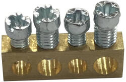 Legrand PractiboxS 4 kötési pont, 2x16mm2 + 2x10mm2, kiegészítő csupasz sárgaréz PE/N elosztókapocs; Icc=6 kA - 134806 (134806)