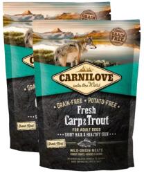 CARNILOVE Fresh Dog Adult Carp & Trout - Ponty & Pisztráng - Hair & Healthy Skin 2x1, 5kg