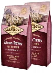 CARNILOVE Cat Kitten Salmon & Turkey - Healthy Growth - Lazac és Pulyka Hússal 2x6kg