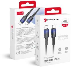 Forcell USB-C USB kábel FORCELL F-ENERGY C357 Type-C - Type-C QC4.0 PD 5A 100W Gradiens 1 m fekete