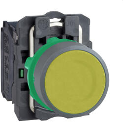 Schneider Electric Harmony XB5 - XB5AA51C0 - komplett műanyag nyomógomb, Ø22, visszatérő, 1NO, sárga, szürke körgyűrű (XB5AA51C0)