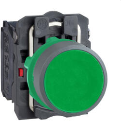 Schneider Electric Harmony XB5 - XB5AA35C0 - komplett műanyag nyomógomb, Ø22, visszatérő, 1NO+1NC, zöld, szürke körgyűrű (XB5AA35C0)
