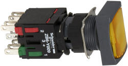 Schneider Electric Harmony XB6 - XB6DW5B5B - Ø16 komplett Szögletes nyomógomb, sárga (XB6DW5B5B)