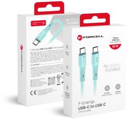 Forcell F-ENERGY C344 kábel Type C to Type C QC4.0 PD 3A 60W Szilikon 1 m kék